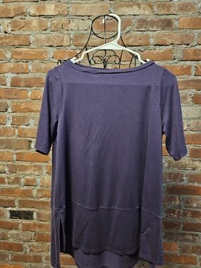 Eileen Fischer Women's Purple Boatneck Tunic Top